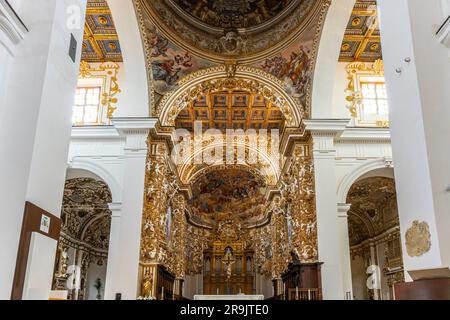 Innere der Kathedrale von Saint Gerland, Agrigento, Sizilien, Italia. Duomo di Agrigento, Cattedrale Metropolitana di San Gerlando Stockfoto