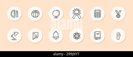 Symbol Für Hochschulbildung. Wissen, akademisches Streben, Hochschulbildung, Campusleben, intellektuelles Wachstum. Vektorliniensymbol für Unternehmen Stock Vektor