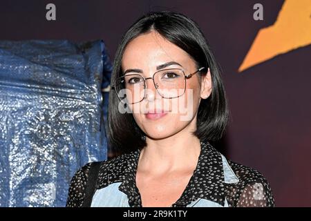 Agathe Auproux nimmt am 26. Juni 2023 im französischen Paris an der Premiere „Indiana Jones and the Dial of Destiny“ im Le Grand Rex Teil. Stockfoto