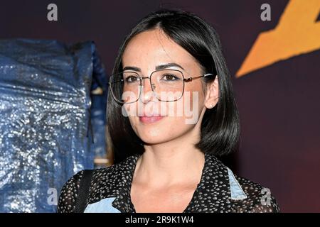 Agathe Auproux nimmt am 26. Juni 2023 im französischen Paris an der Premiere „Indiana Jones and the Dial of Destiny“ im Le Grand Rex Teil. Stockfoto