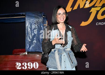 Agathe Auproux nimmt am 26. Juni 2023 im französischen Paris an der Premiere „Indiana Jones and the Dial of Destiny“ im Le Grand Rex Teil. Stockfoto