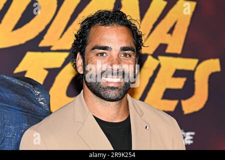 Paris, Frankreich. 26. Juni 2023. Yoann Huget nimmt am 26. Juni 2023 im französischen Paris an der Premiere „Indiana Jones and the Dial of Destiny“ im Le Grand Rex Teil. Kredit: Victor Joly/Alamy Live News Stockfoto