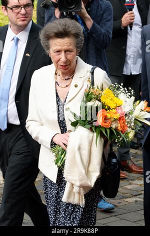 Aachen, Deutschland. 27. Juni 2023. Prinzessin Anne kommt zur MediaNight während der CHIO-Pferdeshow. Kredit: Henning Kaiser/dpa/Alamy Live News Stockfoto