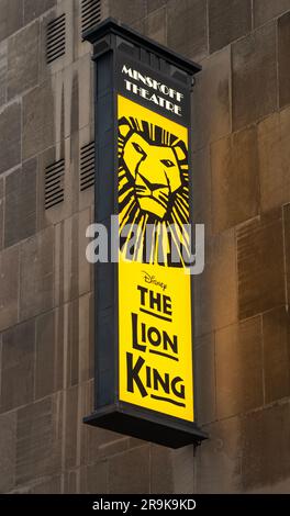 Der König der Löwen am Broadway im Minskoff Theater in Manhattan, New York City Stockfoto