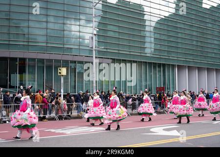 New York, USA - 21. Januar 2023: LUNAR New Year Celebration auf den Straßen von Flushing, Queens in New York. Stockfoto