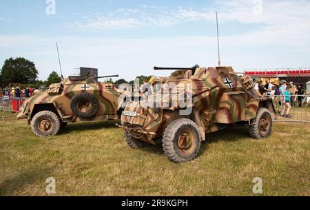 SD.Kfz. 222 Leichter Panzerspähwagen, ein deutsches: Leichtgepanzertes Aufklärungsfahrzeug. Tankfest 23, Bovington UK Stockfoto