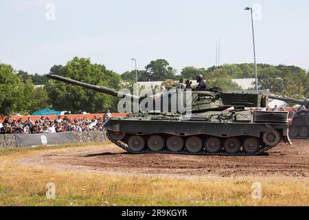 Deutscher Leopard 1 Hauptschlachttank, Kanadische Armee. Tankfeast 23 Bovington, Großbritannien Stockfoto