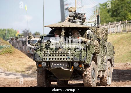 Jackal 2 Aufklärungsfahrzeug. Britische Armee, Tankfest 23, Bovington UK Stockfoto