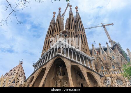 Barcelona, Spanien, 13. Juni 2023. Tempel der Sagrada Familia in Barcelona, Katalonien, Spanien. Stockfoto