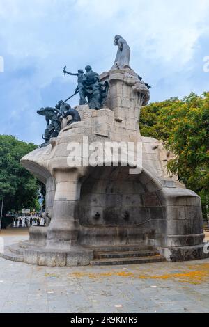 Barcelona, Spanien, 13. Juni 2023. Denkmal für Bartomeu Robert auf der Plaza de Tetuan in Barcelona. Stockfoto