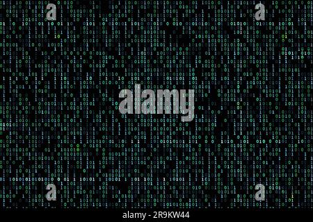 Hintergrund für binären Code. 3D-Darstellung rendern. Stockfoto