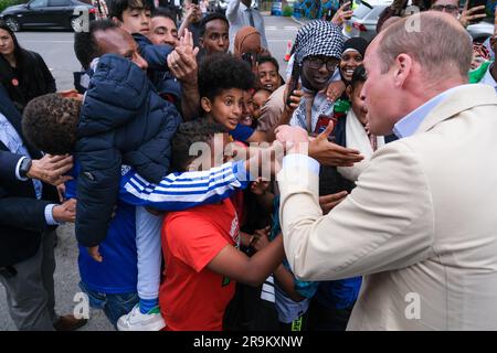 Prinz William besucht eine obdachlose Wohltätigkeitsorganisation in Sheffield, während er seine neue Initiative zur Verstrahlung der Obdachlosigkeit in Großbritannien startet Stockfoto