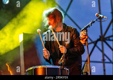 Bissuola Park - Mestre, Mestre - Venedig, Italien, 27. Juni 2023, Rodrigo D'Erasmo während Diodato - Cosi Speciale Tour 2023 - Italienischer Sänger Musikkonzert Credit: Live Media Publishing Group/Alamy Live News Stockfoto