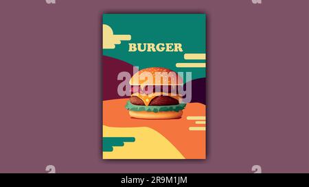 Fast Food oder Burger – Designvorlage für Flyer, Social-Media-Postvorlage Stock Vektor