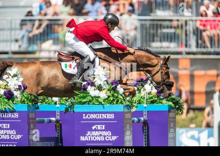 Federico Fernandez vom Team Mexiko nimmt am 6. Juni 2023 am FEI Nations Cup in Langley, B.C., Kanada Teil. Stockfoto