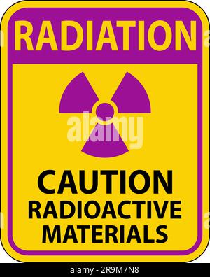 Strahlungswarnschild Achtung Radioaktive Materialien Stock Vektor