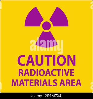 Achtung Bereich Mit Radioaktiven Materialien Kennzeichnen Stock Vektor