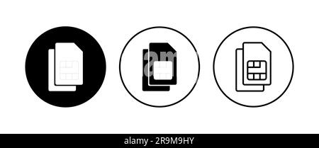 SIM-Karten-Symbolsatz. Symbolvektor der Dual-sim-Karte Stock Vektor
