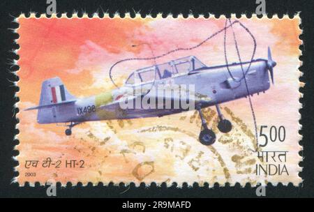 INDIEN - CIRCA 2003: Stempel gedruckt von Indien, zeigt Flugzeug, circa 2003 Stockfoto