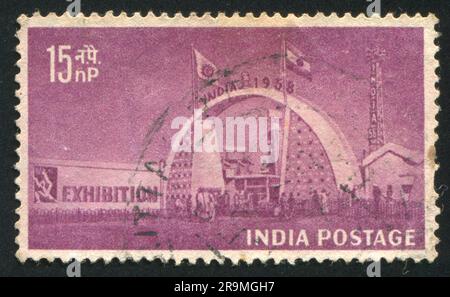 INDIEN - CIRCA 1958: Stempel gedruckt von Indien, zeigt das Ausstellungstor, circa 1958 Stockfoto