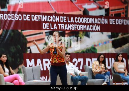 Nicht exklusiv: 27. Juni 2023 in Cuernavaca, Mexiko: Die Antragstellerin für die Verteidigungskoordination der Transformation; Claudia Sheinbaum Pardo nimmt an der Teil Stockfoto