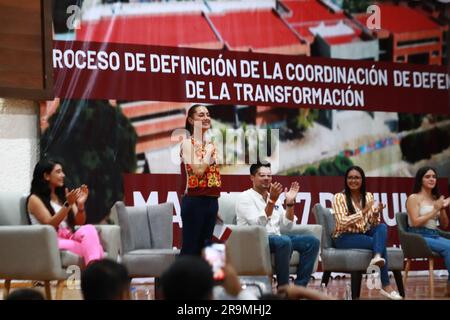 Nicht exklusiv: 27. Juni 2023 in Cuernavaca, Mexiko: Die Antragstellerin für die Verteidigungskoordination der Transformation; Claudia Sheinbaum Pardo nimmt an der Teil Stockfoto