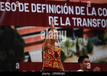 Nicht exklusiv: 27. Juni 2023 in Cuernavaca, Mexiko: Die Antragstellerin für die Verteidigungskoordination der Transformation; Claudia Sheinbaum Pardo nimmt an der Teil Stockfoto