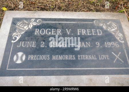 Glendora, Kalifornien, USA 26. Juni 2023 Major League Beaseball Player Roger befreite Grab im Garden of Envotion im Oakdale Memorial Park am 26. Juni 2023 in Glendora, Kalifornien, USA. Foto: Barry King/Alamy Stock Photo Stockfoto