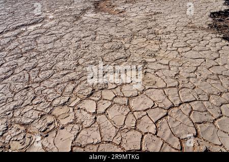 Trockener Schlamm fotografiert in Sossusvlei, Namib-Naukluft-Nationalpark, Namibia. Stockfoto