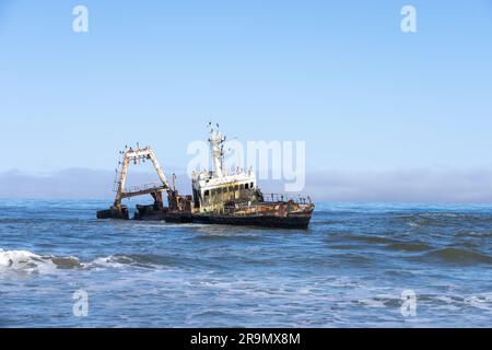 Zelia Indien Schiffbruch, südlich von Henties Bay, auf Skelett Küste im nördlichen Teil der atlantischen Küste von Namibia Stockfoto