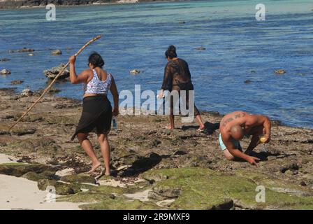Modriki Island oder Cast Away Island, Drehort von Tom Hank's Film „Cast Away“, Fidschi, Südpazifik. Stockfoto