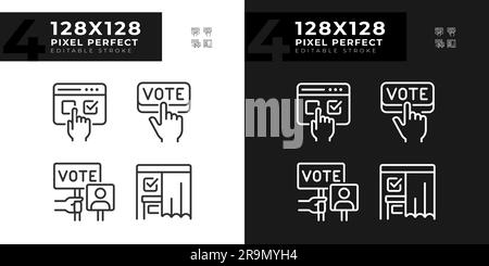 Editierbare Pixel Perfect Abstimmsymbole für den dunklen und hellen Modus Stock Vektor