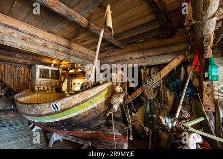 A i Lofoti, Fischerdorf Museum, Lofoten, Norwegen Stockfoto