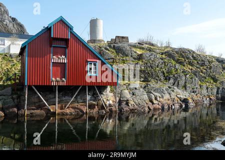 A i Lofoti, Fischerdorf Museum, Lofoten, Norwegen Stockfoto