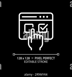Bearbeitbares elektronisches Symbol für pixelgenaue Abstimmung für dunkles Thema Stock Vektor