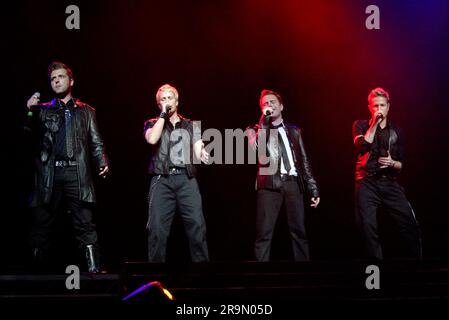 Westlife tritt live in der Acer Arena auf. Sydney, Australien. 27.02.07. Stockfoto