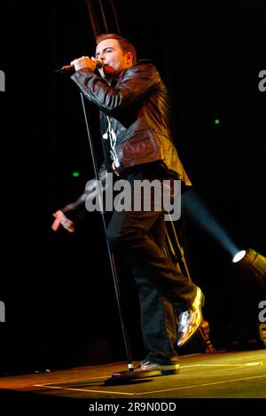 Westlife tritt live in der Acer Arena auf. Sydney, Australien. 27.02.07. Stockfoto