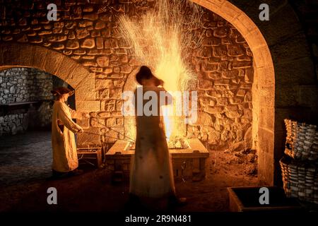 Ferrería de Mirandaola. Alte Gießerei. Parque y Ferrería de Mirandaola. Legazpi, Gipuzkoa, Baskenland, Spanien. Stockfoto