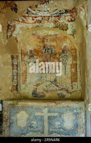 Gemälde, Ermita de nuestra Señora de la Peña, in Faido, Baskenland, spanien Stockfoto