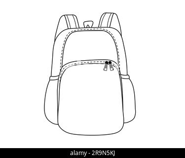 Schulrucksack im einfachen Linienstil.Vektordarstellung Stock Vektor