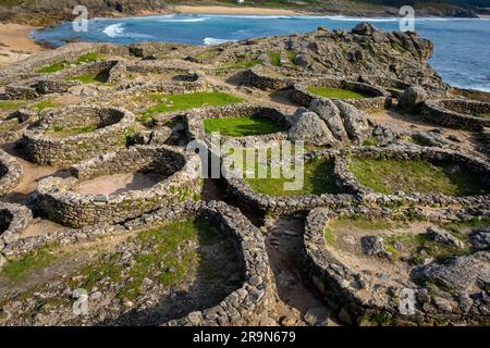 Castro de Barona, keltische Siedlung -1. Century BC, Porto do Son, Provinz La Coruna, Region Galicien, Spanien Stockfoto