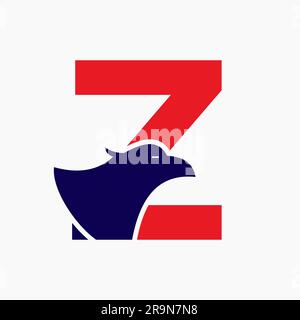 Design mit dem Eagle-Logo „Letter Z“. Vektorvorlage Für Transportsymbole Stock Vektor