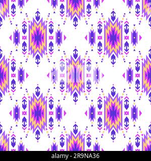 Vektor farbenfrohes, nahtloses, dekoratives ethnisches Muster. Amerikanische indianermotive. Hintergrund des aztekischen Stammesornaments. Boho-Stil. Stock Vektor