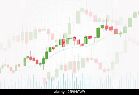 Vektorhintergrund mit Kerzenleuchtendiagramm für die Börse. Forex Trading kreatives Design. Abbildung des Kerzenhalters für Handelsanalysen Stock Vektor