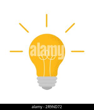 Vektorfarbenfrohe Darstellung einer Doodle-Cartoon-Glühbirne isoliert. Trendiges Zeichen oder Symbol für Idee, Design für Unternehmen, Wissenschaft, Bildung Stock Vektor
