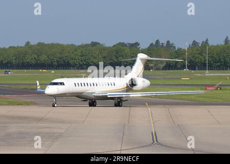 N8CG, Private, Bombardier Global 7500, Abfahrt London Stansted Airport, Essex, Großbritannien am 20. Mai 2023 Stockfoto