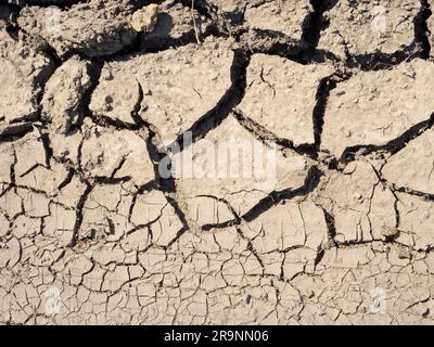 Kein Vorbote der Zukunft, hofft man... Aber angesichts des immer seltsameren und unberechenbaren Wetters, angetrieben vom Klimawandel, wer weiß? Ungewöhnlich trocknen A Stockfoto