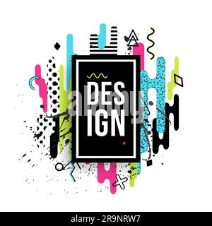 Vector moderner dynamischer Rahmen aus verschiedenen abgerundeten Formen in Farbe und geometrischen Elementen. Abstrakter kreativer Hintergrund. Stock Vektor