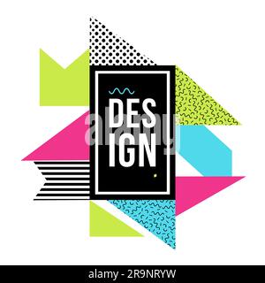 Kreativer, moderner Vektorrahmen mit geometrischen Formen. Abstrakter trendiger Hintergrund für Broschüren-, Flyer-, Poster- oder Präsentationsdesign. Stock Vektor