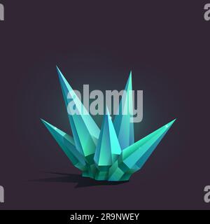 Vektordarstellung eines magischen Cartoon-Kristalls. Symbol für Spiel Stock Vektor